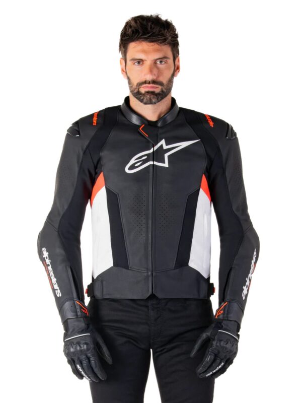 Alpinestars Skinnjacka Missile v3 Svart/Vit/Röd Fluo