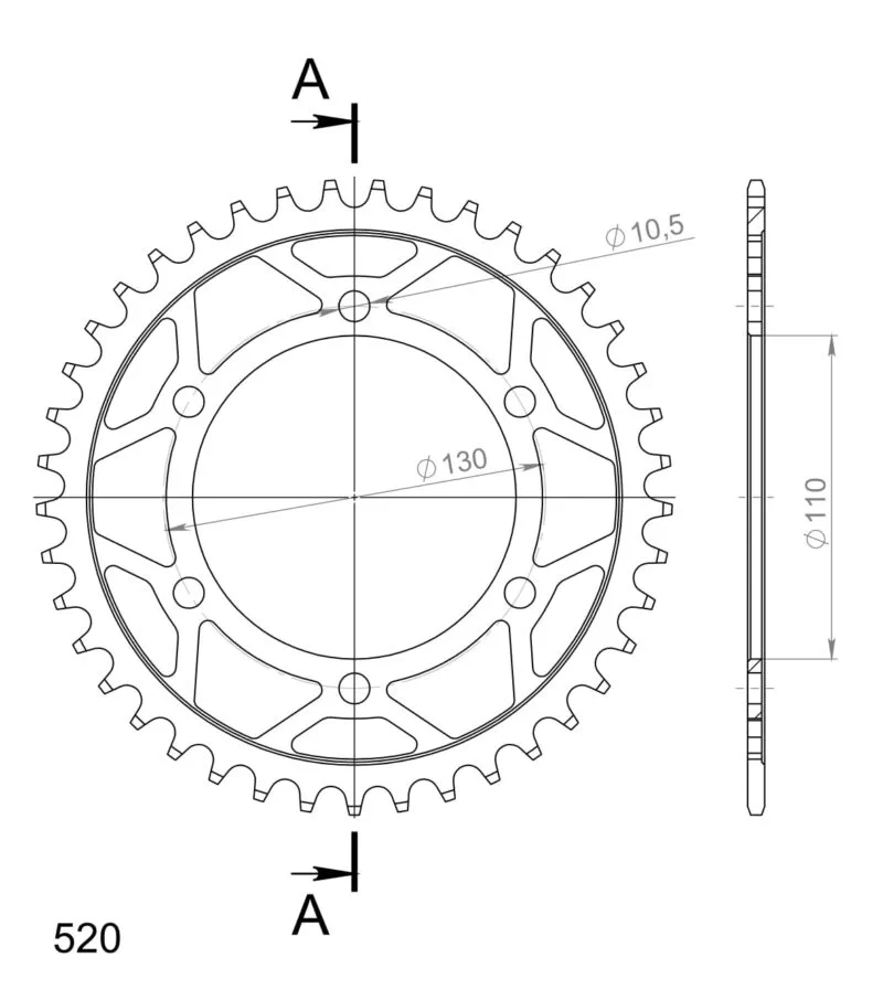 95614c0ad904e1fd2531cea3b87ccf7cd3399f35_27_2_486_48 Supersprox Stål Bakdrev SU GSX-R600/750/1000 YA YZF-R1/R6 (520) Svart 48
