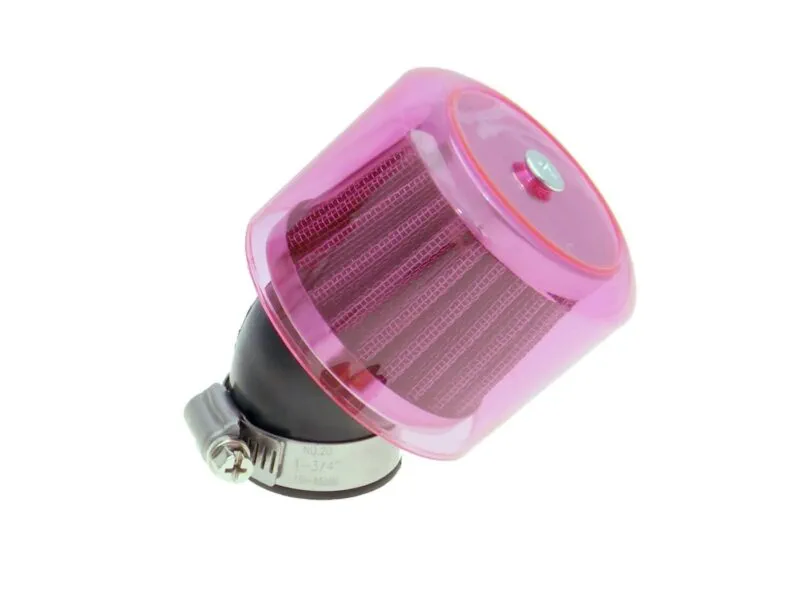 9ad373c44c41917488efed87e3ffd2b33f3442e4_302_0836_2 Luftfilter Air-System Röd Anslutning Ø 35mm 45° (Ø 70mm x l. 55mm) - No Name