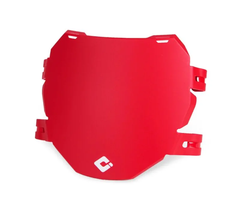 D70DP-R ODI DH E-MTB Number Plate for use with Triple-Crown Forks - Red - Handtag