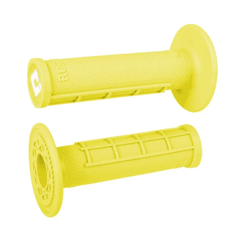 H01RFFY ODI Glue-On Grip Half-Waffle MX Single-Ply (Ruffian) FLO-Yellow - Handtag