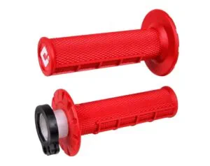 ODI Half-Waffle MX Lock-On Grip Set Red