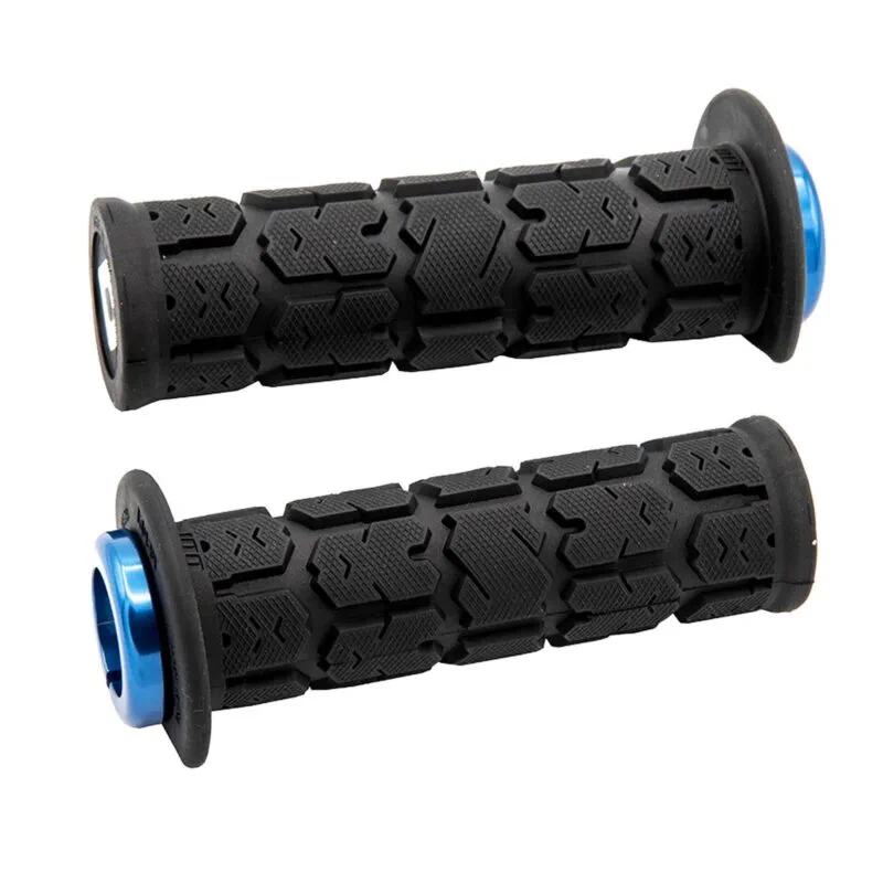 J33RGB-U ODI (Single-Clamp) GRIPS ROGUE ATV/PWC - V2.1 L/O 125mm ¾ Flg Black w/Blue Clamp - Handtag