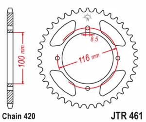 JT Bakdrev Aluminium 7075 T6 Svart JTA461.50BLK