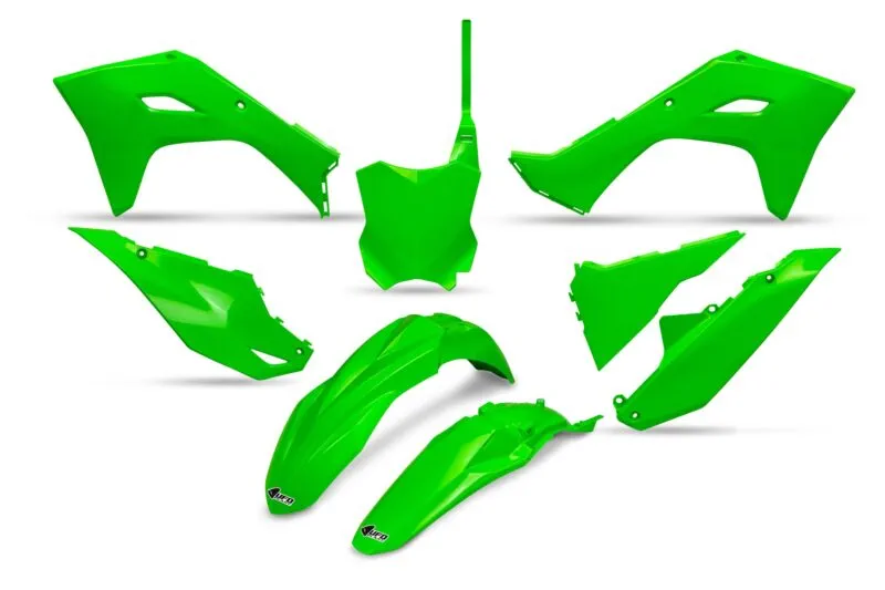 KAKIT231-AFLU UFO Plastic kit 5-parts Neon-Green KX250F 25-.. KX450F 24-.. - Plastkit