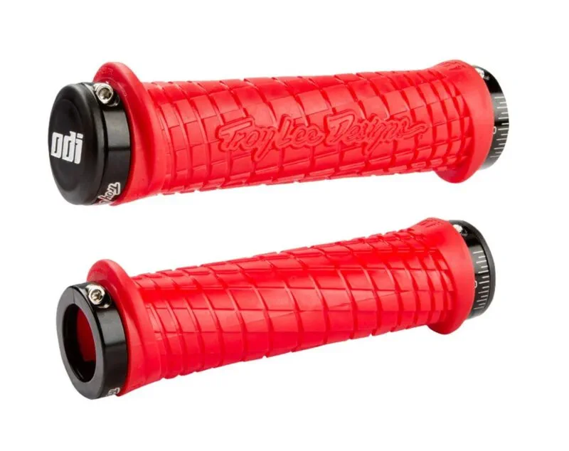 L30TLR-B ODI LOCK-ON Grips Troy Lee Designs Signature Series Bright Red W/Black - Handtag