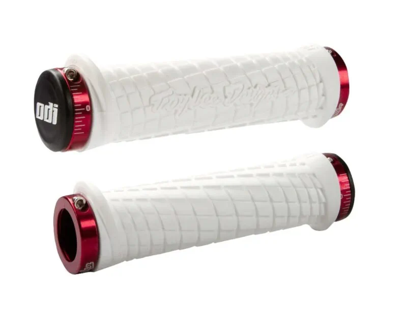 L30TLW-R ODI LOCK-ON Grips Troy Lee Designs Signature Series White W/Red - Handtag