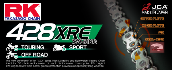 RK 428XRE XW-ringchain +CL (kedjelås.)