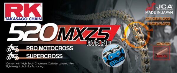 RK BB520MXZ5 Offroad Pro Kedja Blå +CL (clip kedjelås) EJ O-ring