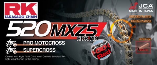 RK RR20MXZ5 Offroad Pro Kedja Röd +CL (clip kedjelås) EJ O-ring