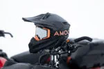 AMOQ Aster Skoterglasögon Svart-Orange Silver Mirror