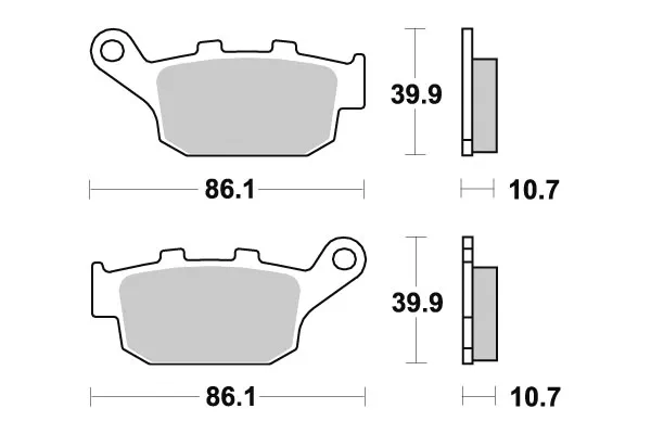 Sbs Bromsklossats Sintered bak