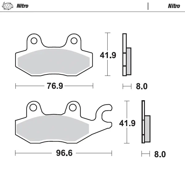 a9ba005525a7390c2420afca5cac2b5844329f74_235_092621 Moto-Master Bromsklossats Arctic Cat: DVX50/90 Kawasaki: KLF300/400 KVF650 KR - Bromsbelägg