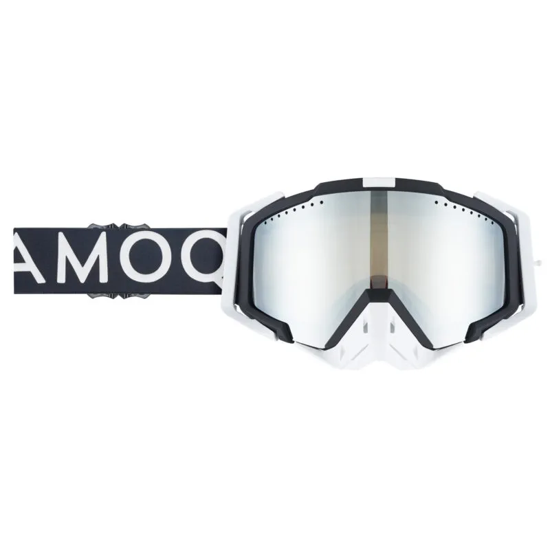 Produck/Product photography studio AMOQ Aster Skoterglasögon Svart-Vit Silver Mirror