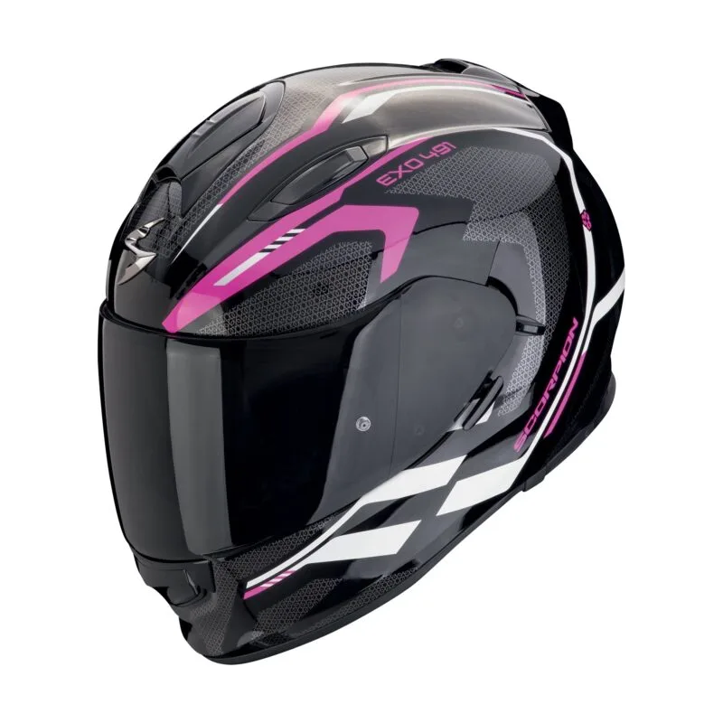 SCORPION Hjälm EXO-491 KRIPTA Svart-Rosa-Vit