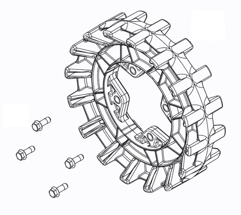 Camso Sprocket 16 teeth 4S 4 bolt 3/8-16 x 1 1/4 - Reservdelar