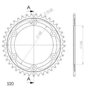 Supersprox Stål Bakdrev HO CBR600/1000 (520) Svart 41