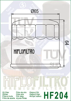 HiFlo oljefilter HF204C Krom
