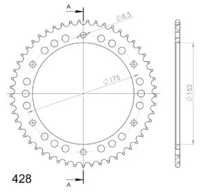 Supersprox Alu BakdrevYA WR125 Röd 53