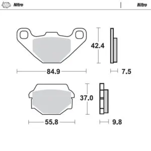 Moto-Master Bromsklossats Kawasaki: bak KLR650 1989-2003 Husaberg all models <1