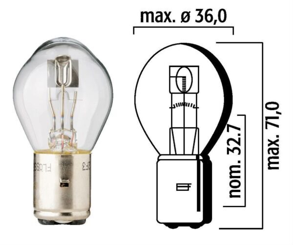 Flösser Glödlampa 12V 45/40W BA20d