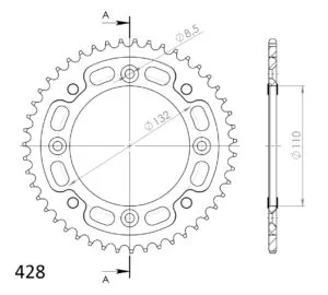 Supersprox Stealth Bakdrev KTM SX85 Guld 46
