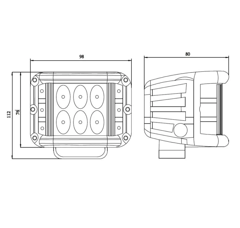 Kinwons Led Serie Sideshooter Godkänd för vägtrafik 48W - Lampor & linser