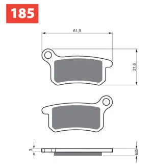 GOLDFREN Bromsbelägg 185 Ceramic Carbon K1