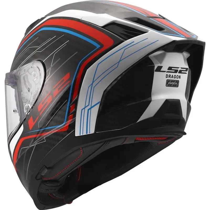 LS2 FF807 Dragon Carbon Subic Vit/Blå/Röd