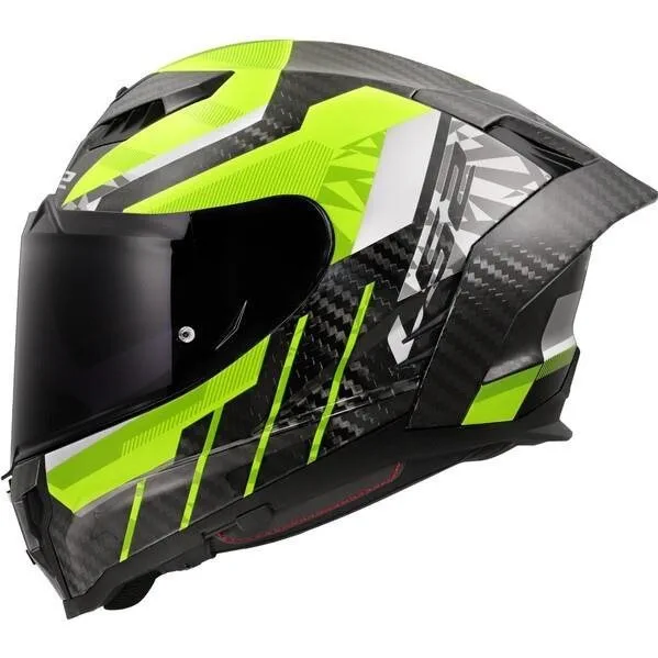 hjalm-ls2-ff807-dragon-carbon-trax-gulvit LS2 FF807 Dragon Carbon Trax Gul/Vit