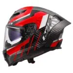 LS2 FF807 Dragon Carbon Trax MC Hjälm Röd/Vit