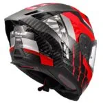 LS2 FF807 Dragon Carbon Trax MC Hjälm Röd/Vit