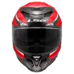 LS2 FF807 Dragon Carbon Trax MC Hjälm Röd/Vit