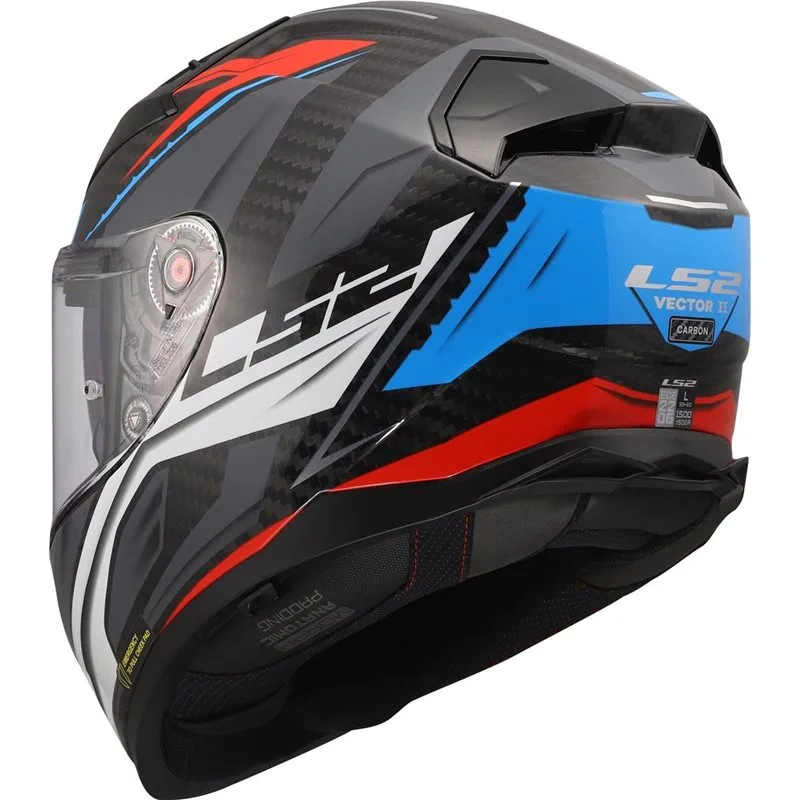 LS2 FF811 Vector II Carbon Savage Vit/Blå/Röd