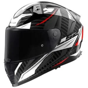 LS2 FF811 Vector II Carbon Savage Vit/Röd/Grå