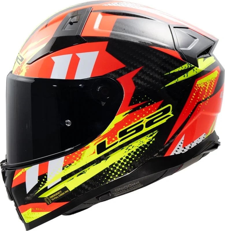 LS2 FF811 Vector II Carbon Tantic Röd/Gul