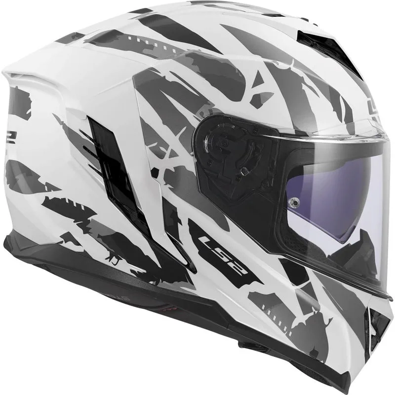 LS2 FF818 Storm III Kaos Vit/Grå