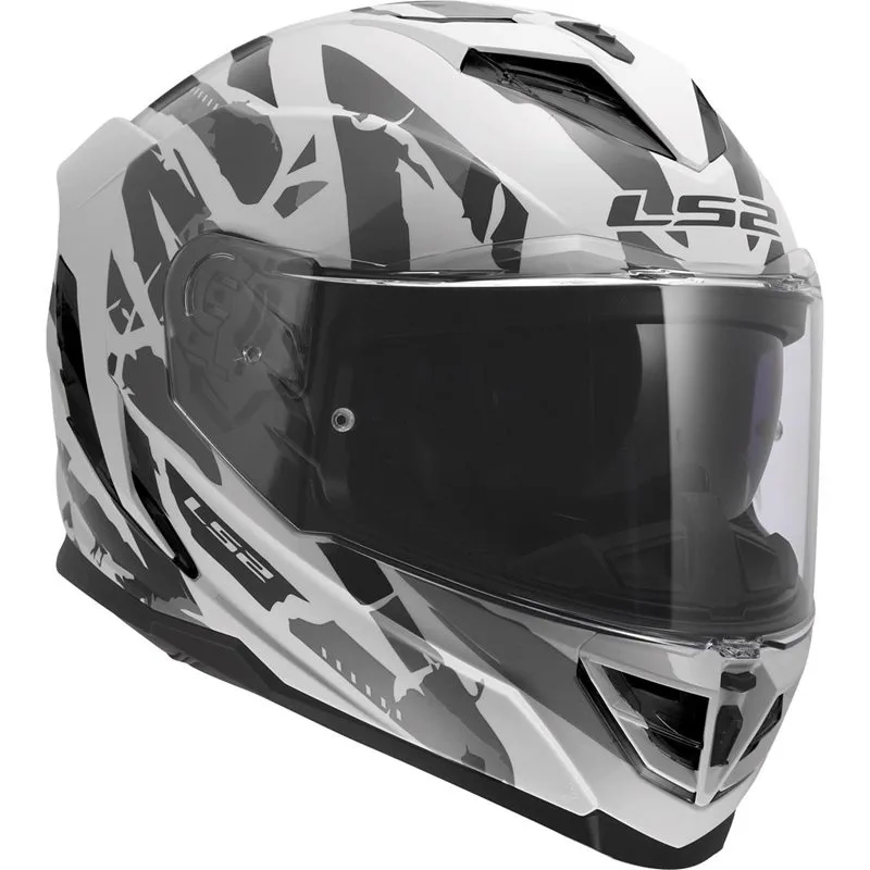 LS2 FF818 Storm III Kaos Vit/Grå