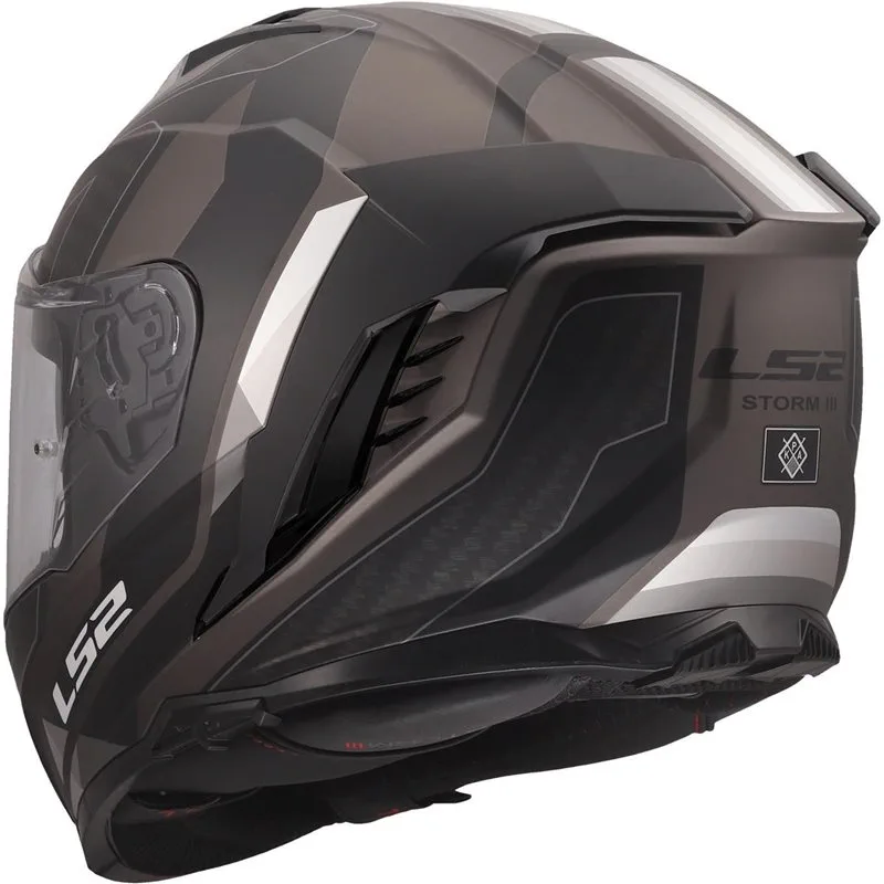 LS2 FF818 Storm III Integralhjälm - Sportig Svart/Grå MC Hjälm