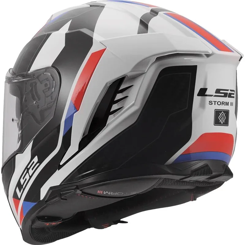 LS2 FF818 Storm III Integralhjälm - Sportig Vit/Blå/Röd MC Hjälm