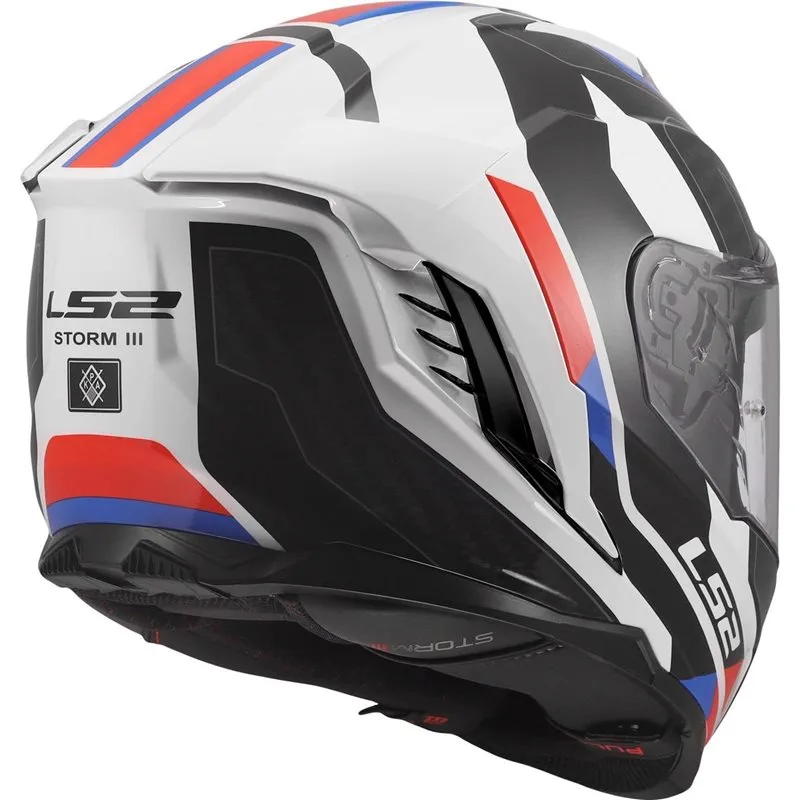 LS2 FF818 Storm III Integralhjälm - Sportig Vit/Blå/Röd MC Hjälm