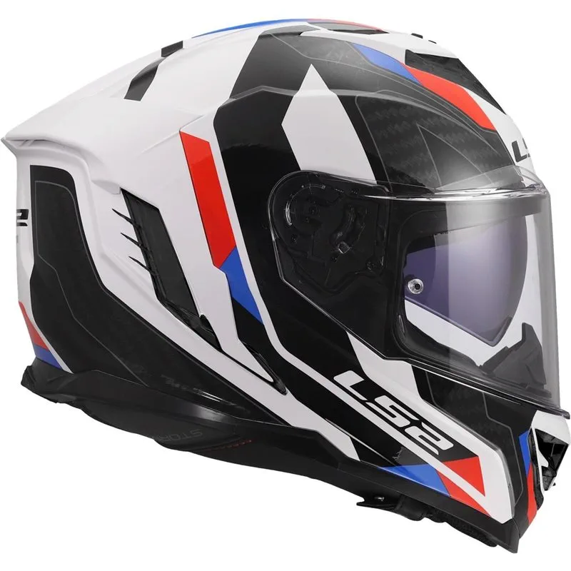 LS2 FF818 Storm III Integralhjälm - Sportig Vit/Blå/Röd MC Hjälm