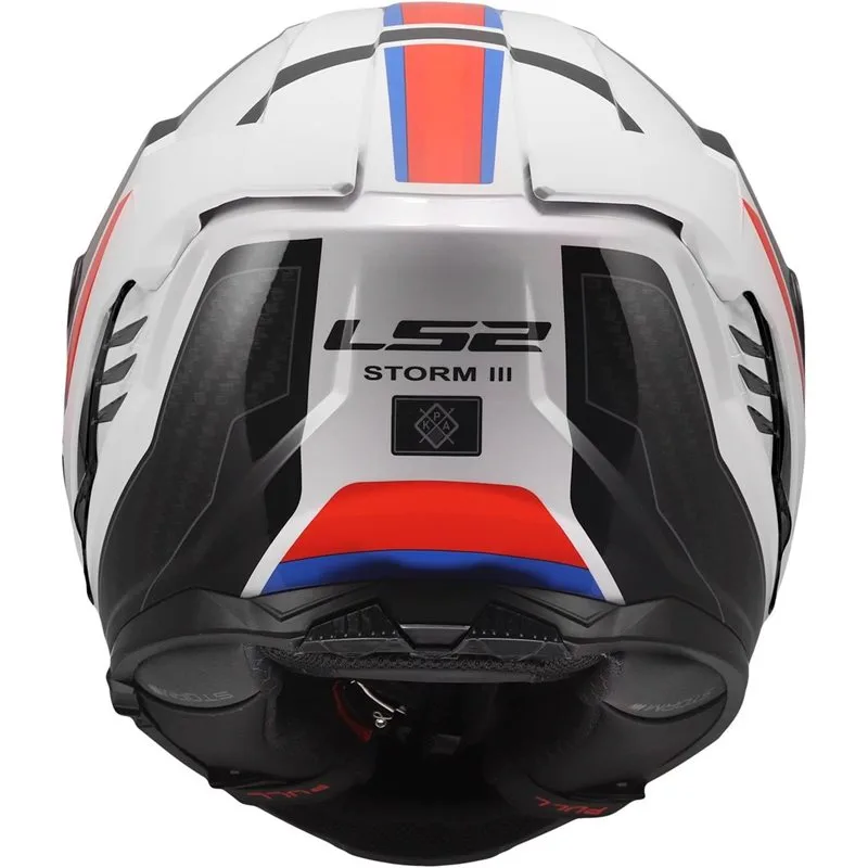 LS2 FF818 Storm III Integralhjälm - Sportig Vit/Blå/Röd MC Hjälm