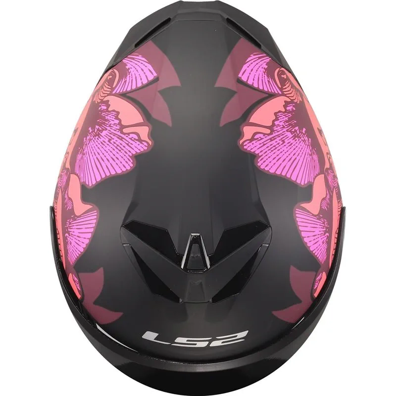LS2 FF820 Rapid III Poppies II Svart/Rosa