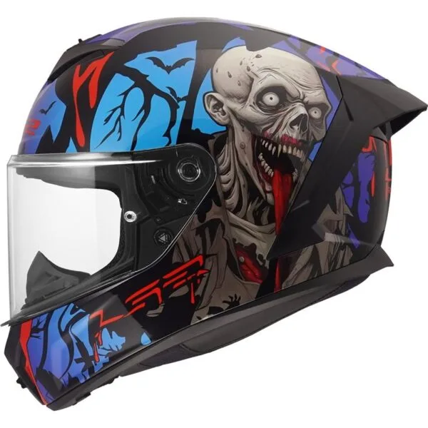 LS2 FF820 Rapid III MC hjälm - Zombie II Svart/Röd/Blå