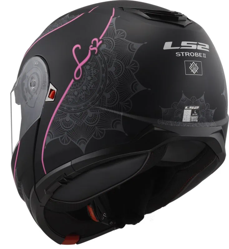 LS2 FF908 Strobe II Lux Matt Svart/Rosa