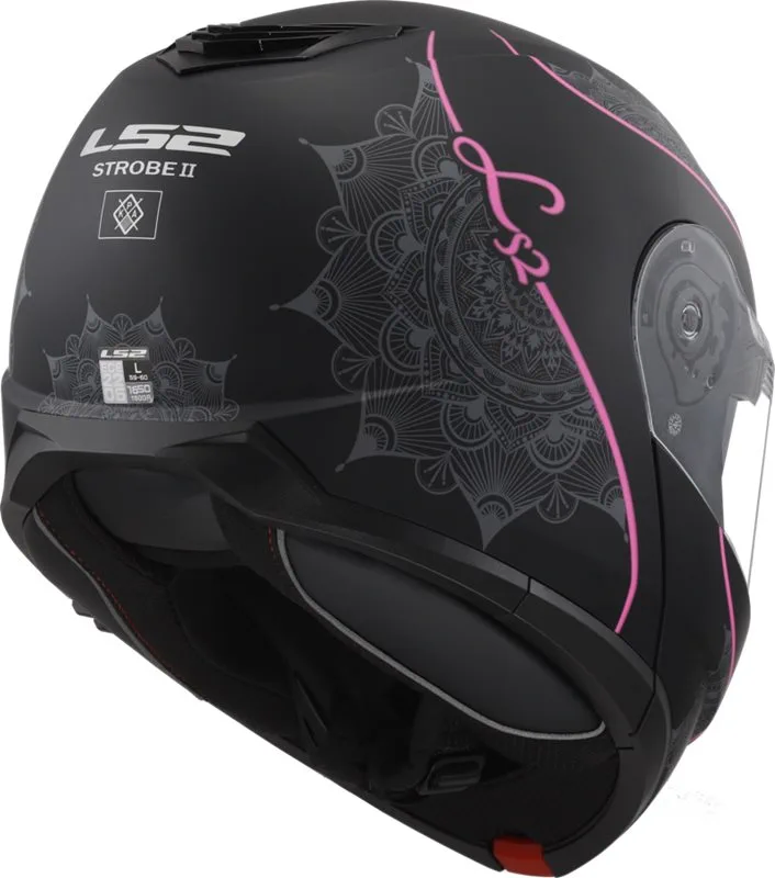 LS2 FF908 Strobe II Lux Matt Svart/Rosa