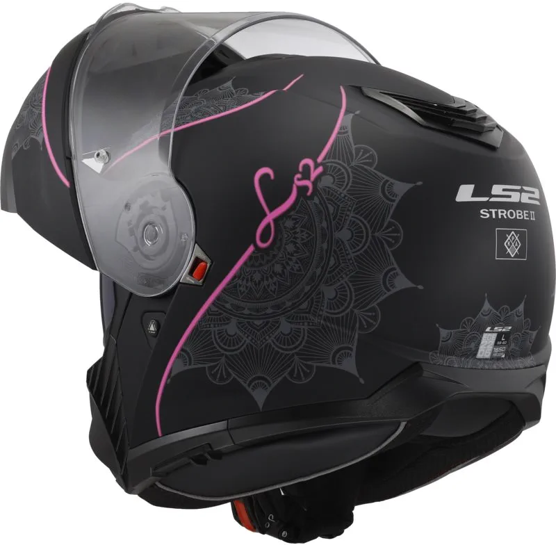LS2 FF908 Strobe II Lux Matt Svart/Rosa
