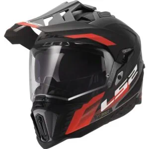 LS2 MX701 Explorer Hexa Svart/Röd/Grå