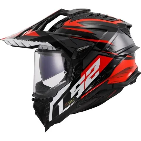 LS2 MX701 Explorer Spire Svart/Titangrå/Röd